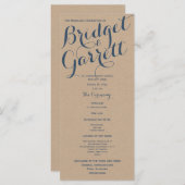 Designer Text Wedding Program Kraft Look Programm (Vorne/Hinten)