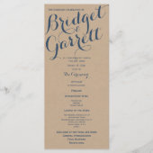 Designer Text Wedding Program Kraft Look Programm (Vorderseite)