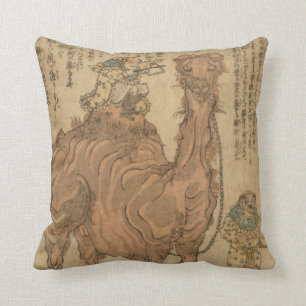 Designer Throw Pillow - Man on Camel Kissen