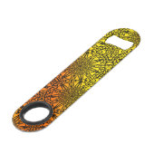 Designer Trend Sun Fire Mandala Web Creation Speed Flaschenöffner (Rückseite Schrägansicht)