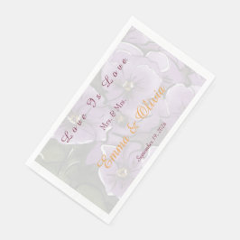 Designer Veilchen Blumen LGBTQ Frau und Frau Hochz Serviette