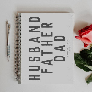 Designer von Script Father's Day Gray Modern Diary Notizblock