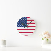 DESIGNER WALL CLOCKS - AMERIKANISCHE FLAGGE-STIL-G RUNDE WANDUHR (Zuhause)