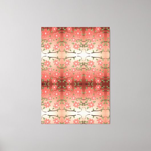 Designer-Wandkunst mit dunklem Schwarz und Pfirsic Leinwanddruck (Vorderseite)