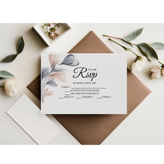 Designer Watercolor Floral RSVP Cards