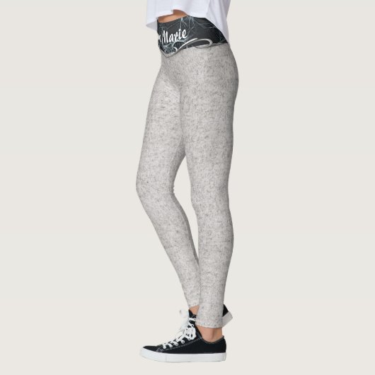 Designer Yoga Leggings grau und schwarz (Links)
