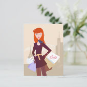 Designerausgabe: Shopgirl Postkarte (Stehend Vorderseite)