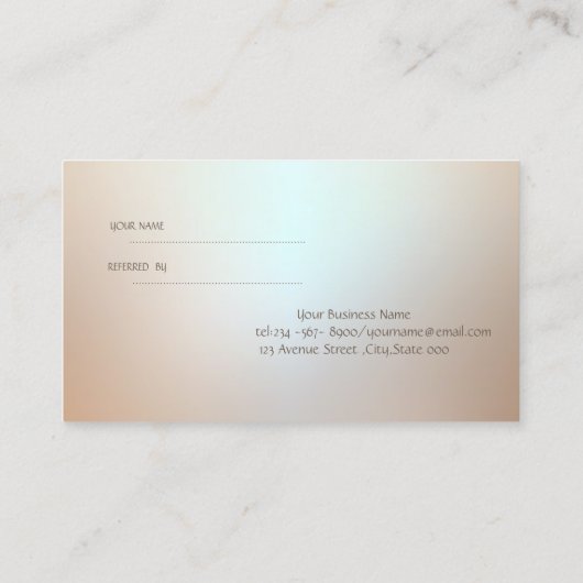 Designerchic,stilvoll,Glitzer Lashes Empfehlungskarte (Rückseite)