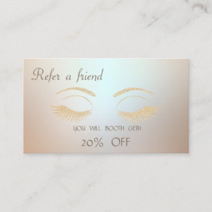 Designerchic,stilvoll,Glitzer Lashes Empfehlungskarte