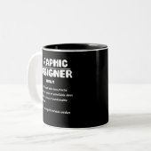 Designerdefinition Funny Job Bedeutung Zweifarbige Tasse (Vorderseite Links)