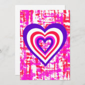 Designerfarben, Hintergrund & Herz Einladung (Vorne/Hinten)