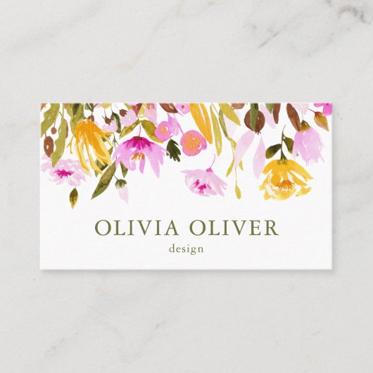 Designerfarbenes Foto in Rosa Visitenkarte (Vorderseite)