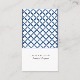 Designerin für blaue und weiße Fliesen Business  Visitenkarte