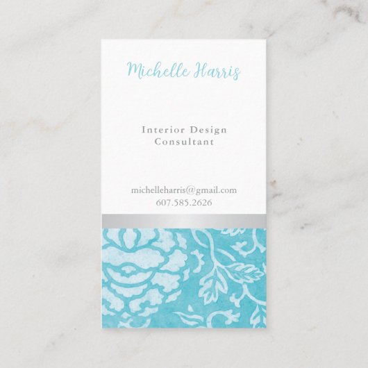 Designerkarte für Kronleuchter florales Interieur Visitenkarte (Rückseite)