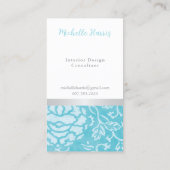 Designerkarte für Kronleuchter florales Interieur Visitenkarte (Rückseite)