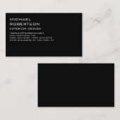 Designerkarte für Schwarzes Interieur Visitenkarte (Vorne/Hinten)