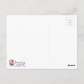 Designermädchen mit blauem und rotem Tee in Paris Postkarte (Rückseite)