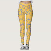 Designermuster für die blaue geometrische Linie Leggings (Vorderseite)