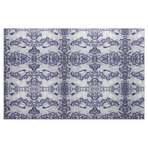 Designerstoff für Dedham Blue & White Rabbit Tile Stoff