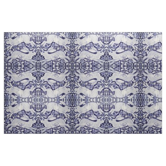 Designerstoff für Dedham Blue & White Rabbit Tile Stoff (Fat Quarter (45,7 x 55,9 cm))