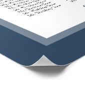 Designertext Navy Blue Wedding Chart Poster (Ecke)