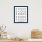 Designertext Navy Blue Wedding Chart Poster (Küche)