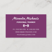 Designertrainer für Lila Fitness Visitenkarte (Rückseite)
