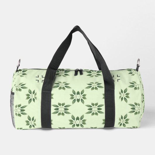 Designgrün auf grünen Blätter Muster Duffle Bag (Rückseite)