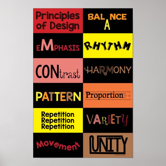Designgrundsätze in warmen Farben Poster (Vorne)