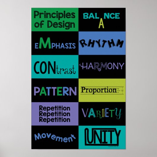 Designgrundsätze mit Coolen Farben Poster (Vorne)