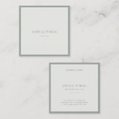 Designgrüne Vorlage für Berufliche saubere Gestalt Quadratische Visitenkarte (Vorne/Hinten)