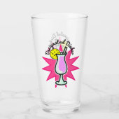 Designierter Dinker - rosa Cocktail mit Pickleball Glas (Rückseite)