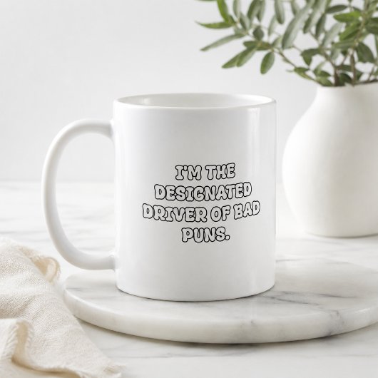 Designierter Fahrer schlechter Wortwitz-Typografie Kaffeetasse