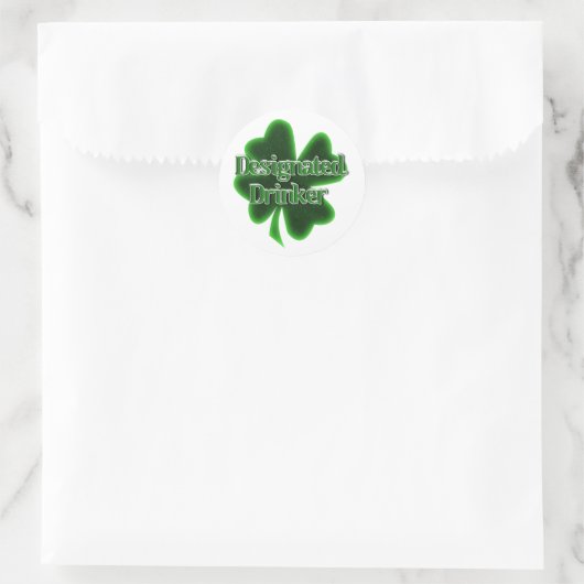 Designierter Trinker St. Patrick's Day Runder Aufkleber (Tasche)