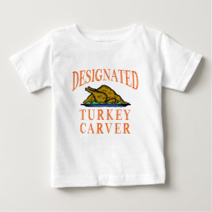 Designierter Truthahn-Schneider Thanksgiving Baby T-shirt
