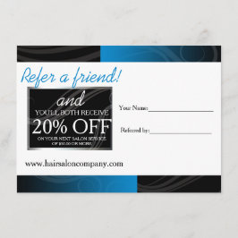 Designkarte für den blauen Haarsalon