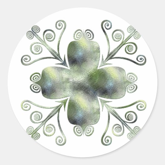 Designkleber aus grünem Glas Runder Aufkleber (Vorderseite)