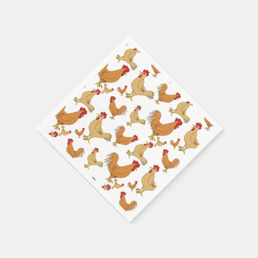Designmuster für braunes Hühnchen Serviette (Ecke)