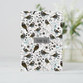 Designmuster für süße und Niedliche Chickadeen Dankeskarte (Stehend Vorderseite)