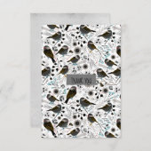 Designmuster für süße und Niedliche Chickadeen Dankeskarte (Vorne/Hinten)