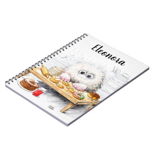 Designnoten für weißes, weißes Zuckermonster Notizblock (Linke Seite)