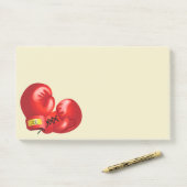 Designnotizen für Boxhandschuhe Post-it Klebezettel (Auf Schreibtisch)