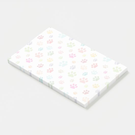 Designnotizen für farbige Paw-Drucke Post-it Klebezettel (angewinkelt)