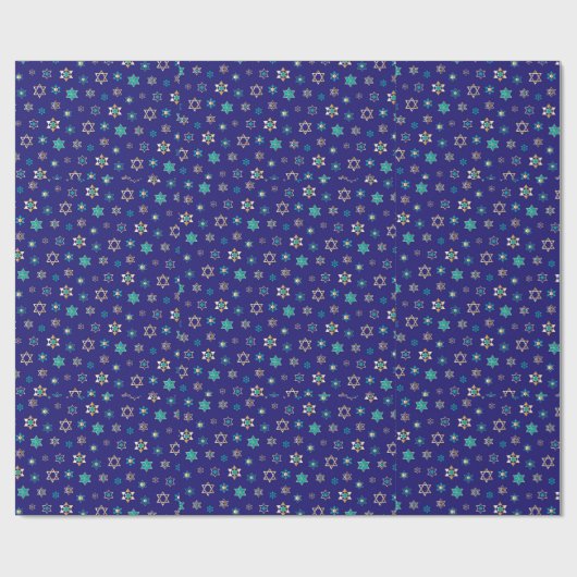 Designpapier für blaue jüdische Stars Geschenkpapier (Flach)