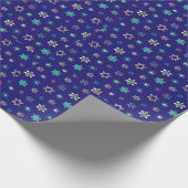 Designpapier für blaue jüdische Stars Geschenkpapier (Ecke)
