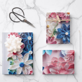 Designpapier für elegante Blume Geschenkpapier Set