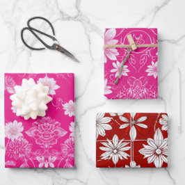 Designpapier für elegante Blume Geschenkpapier Set