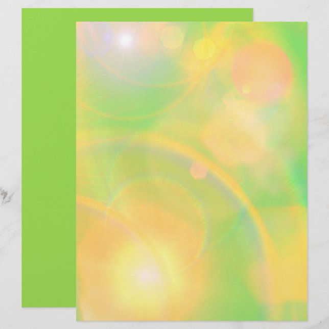 Designpapier für Gelb und Grün-Bokeh (Vorne/Hinten)