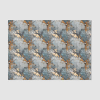 Designpapier für Shabby Dusty Blue und Gold-Muster Seidenpapier