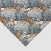 Designpapier für Shabby Dusty Blue und Gold-Muster Seidenpapier (Ausschnitt)